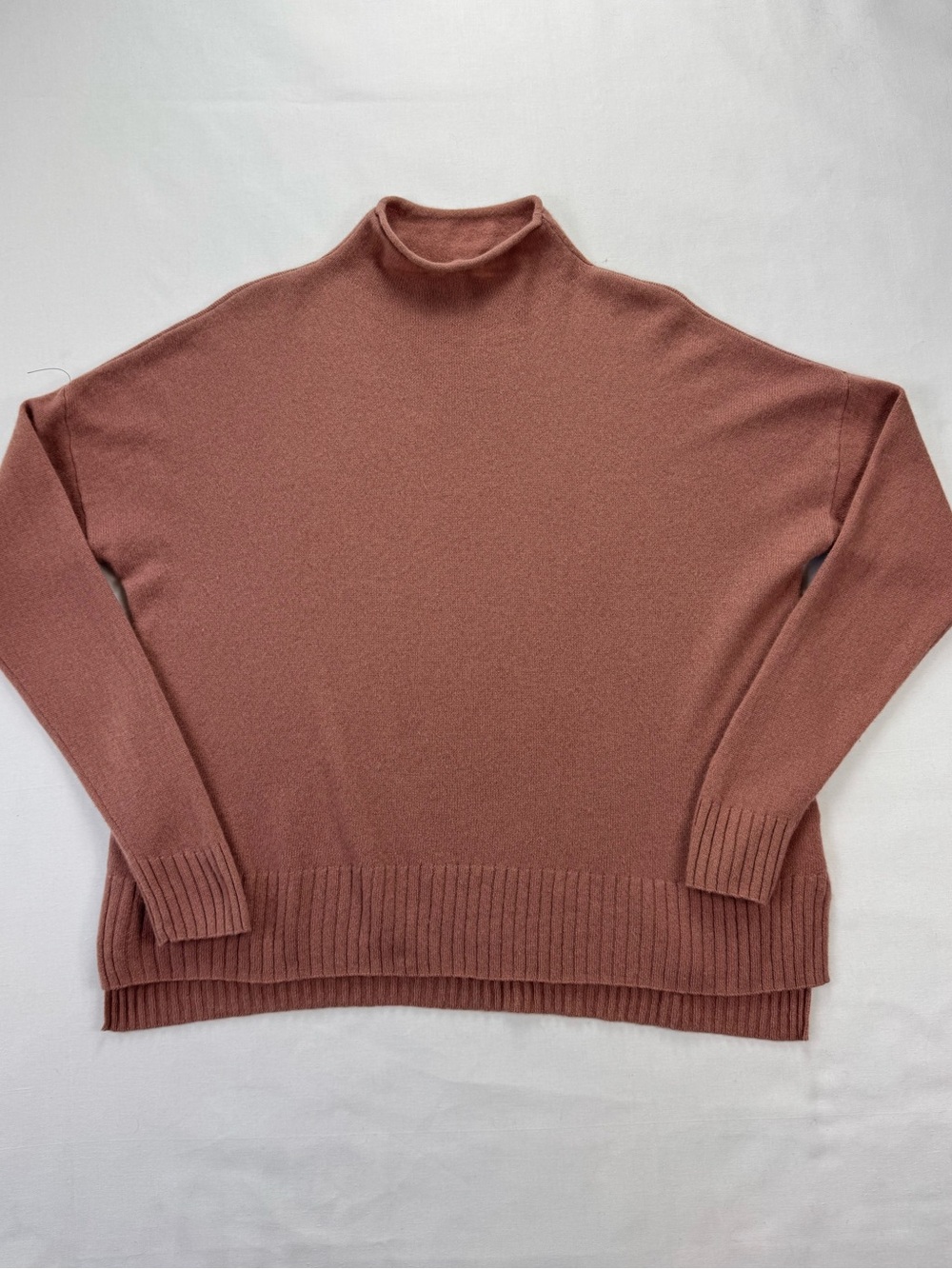 Madewell cashmere mock roll neck sweater EUC dusty pink